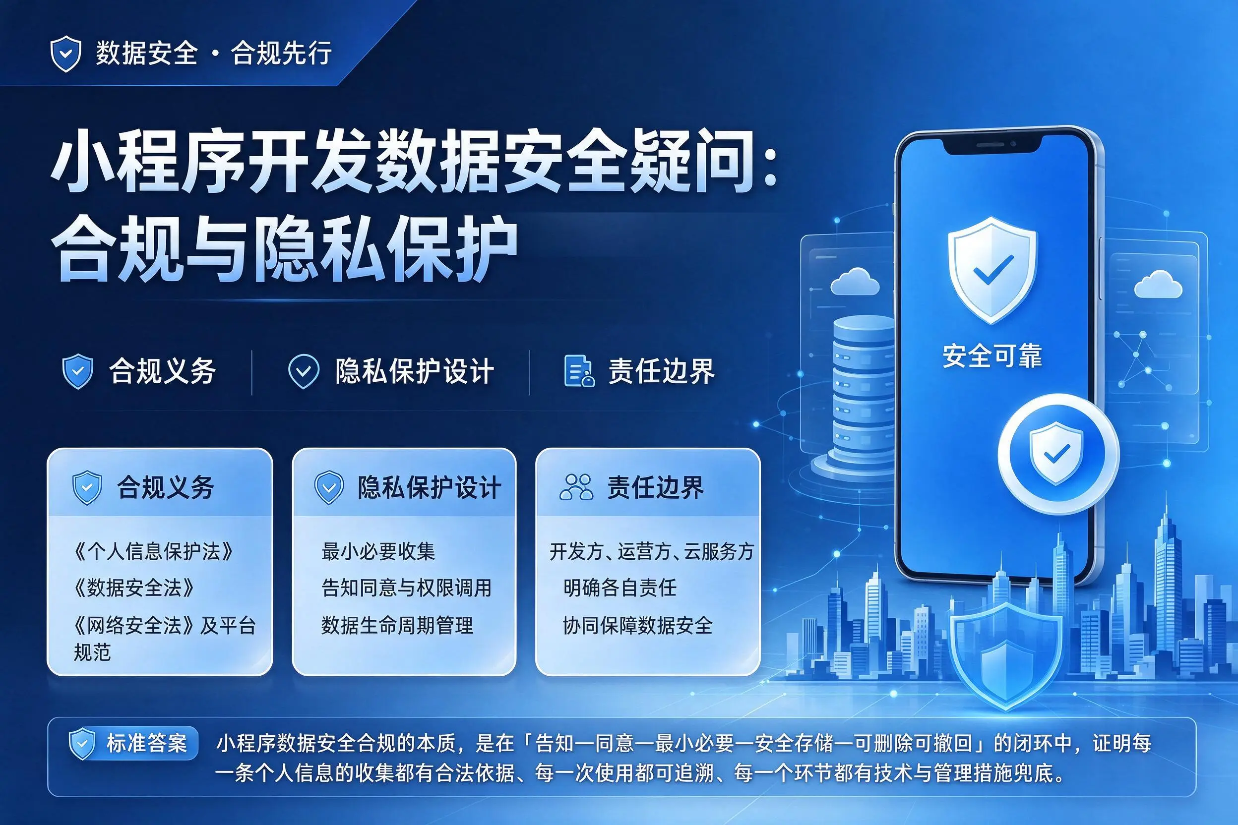 武汉小程序开发数据安全疑问：合规与隐私保护