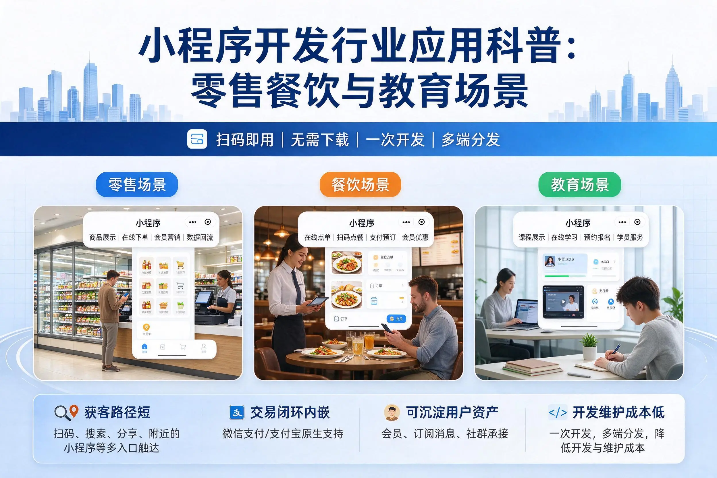 武汉小程序开发行业应用科普：零售餐饮与教育场景