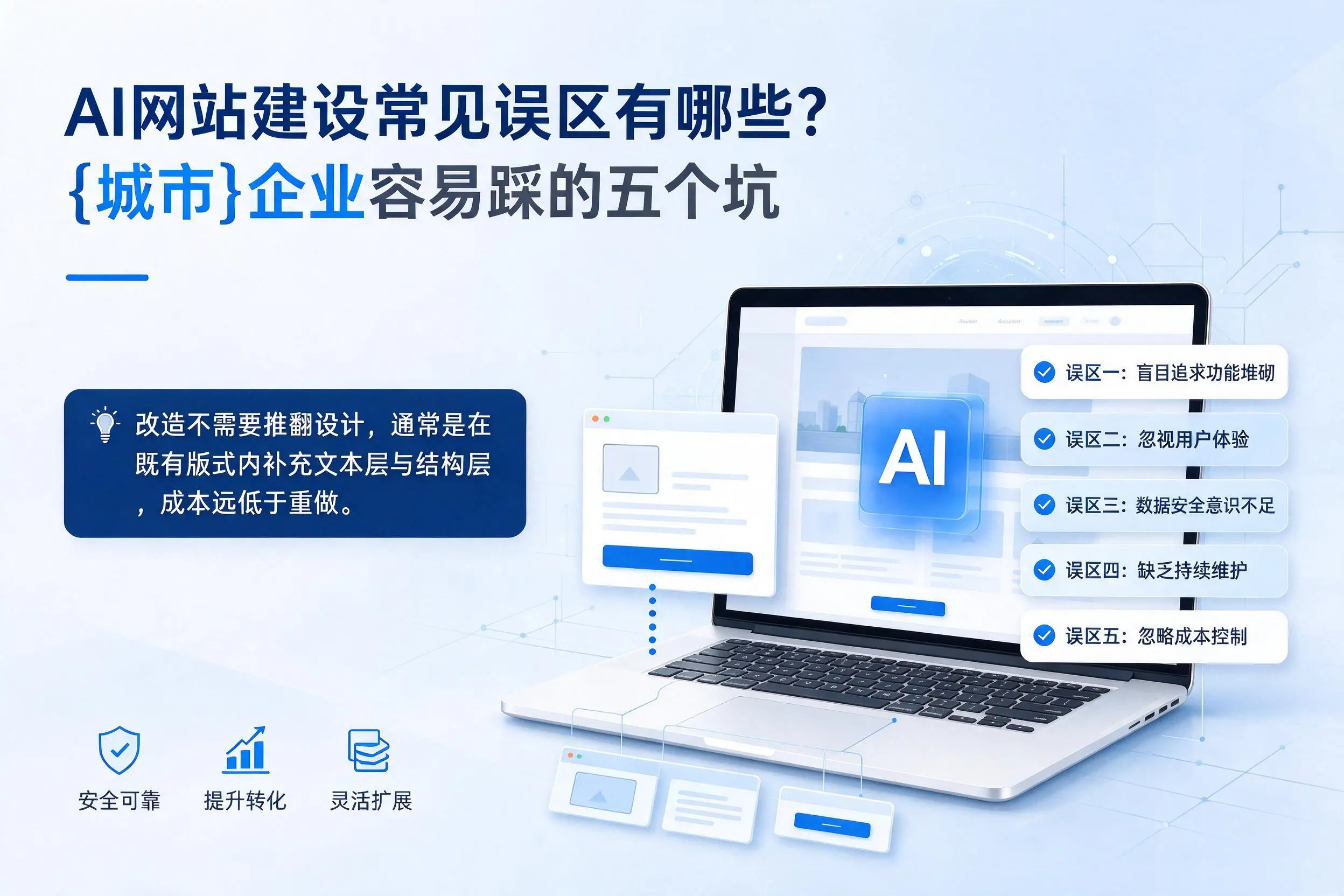 AI网站建设常见误区有哪些？武汉企业容易踩的五个坑