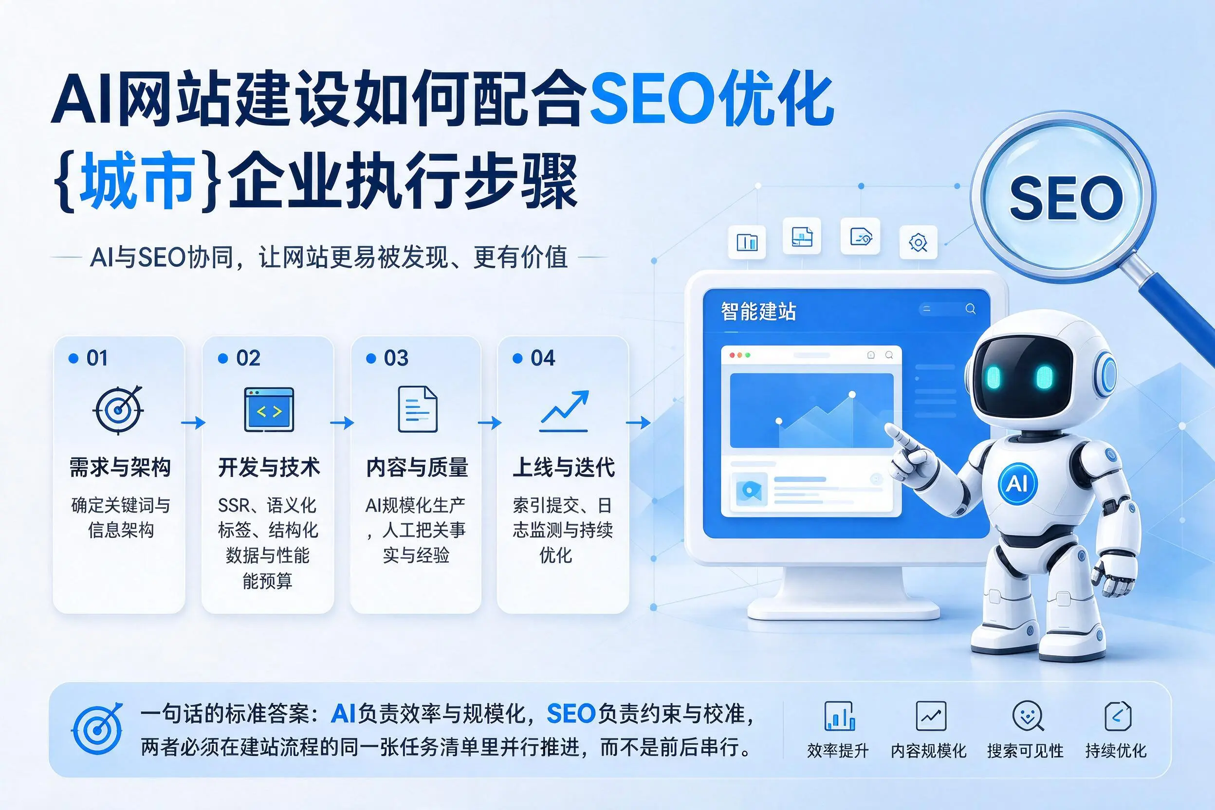 AI网站建设如何配合SEO优化,武汉企业执行步骤