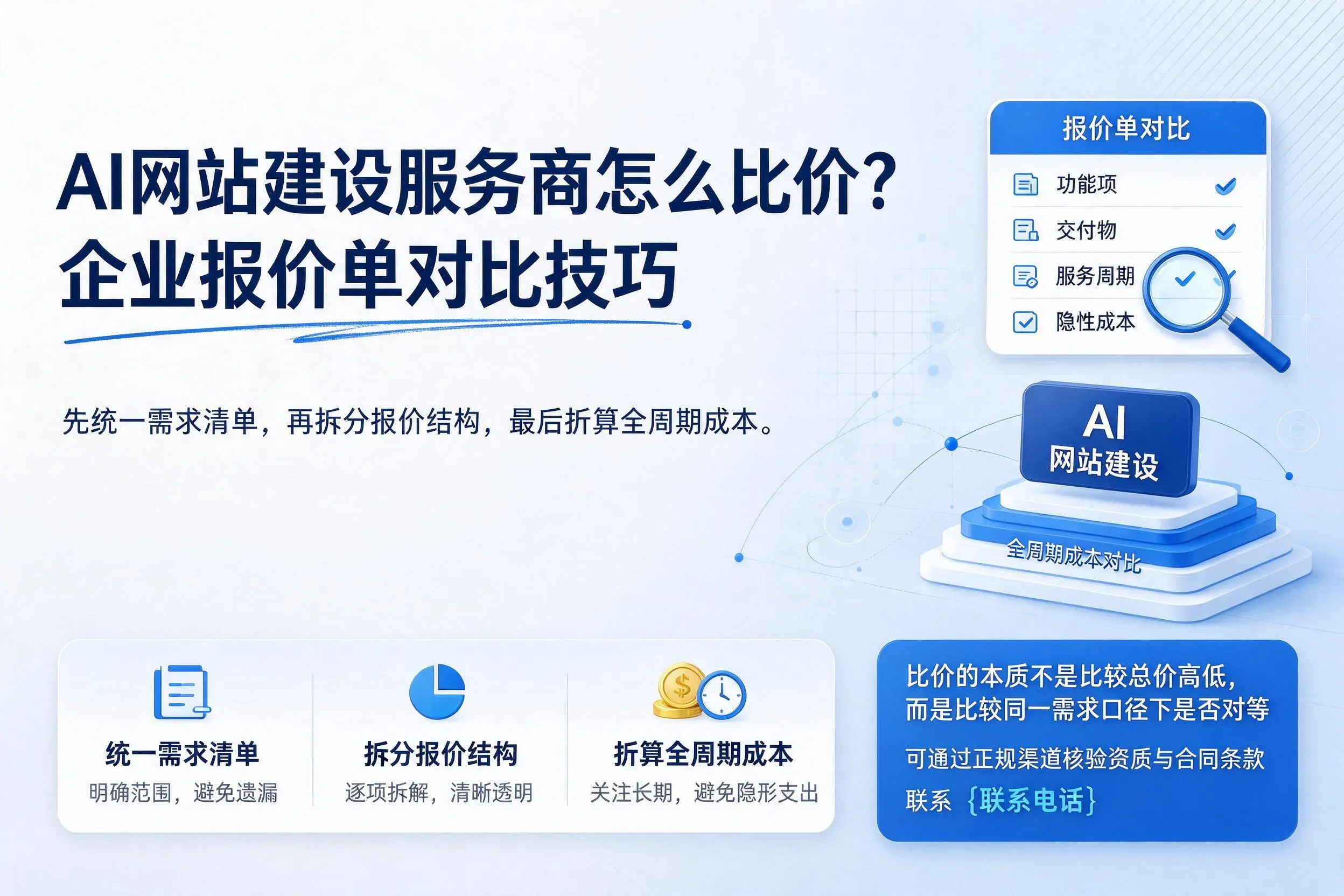 AI网站建设服务商怎么比价?武汉企业报价单对比技巧