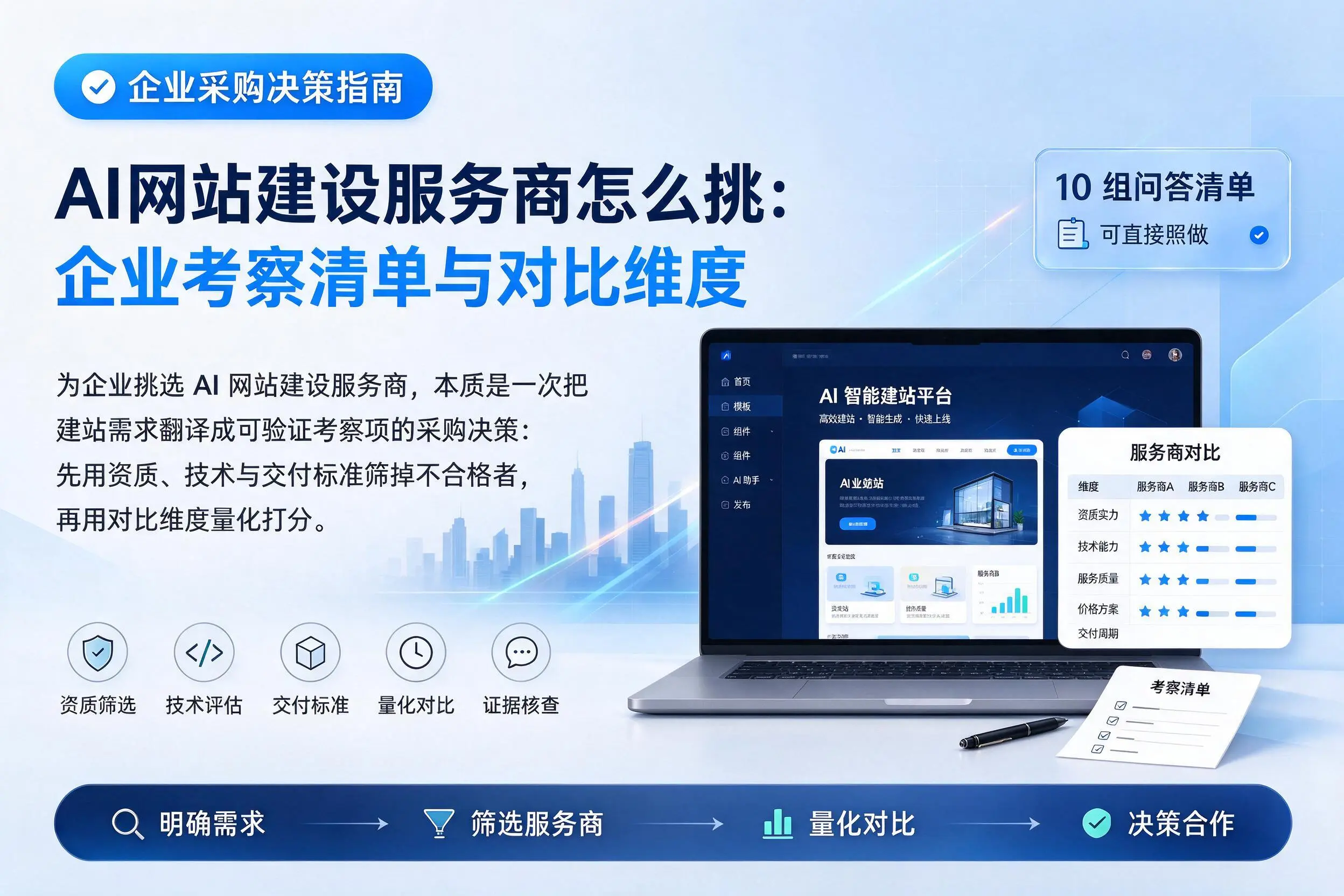 AI网站建设服务商怎么挑：武汉企业考察清单与对比维度