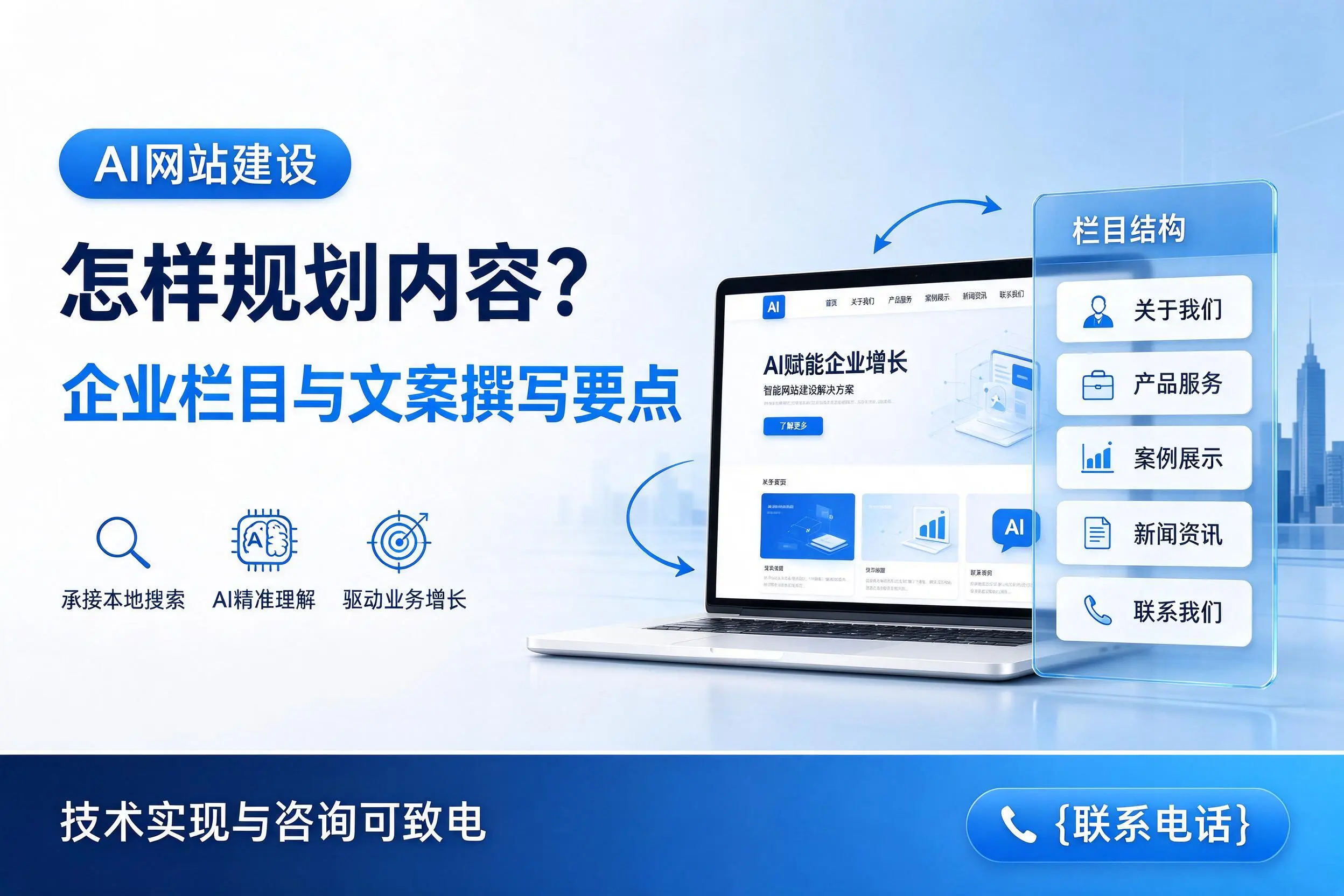 AI网站建设怎样规划内容?武汉企业栏目与文案撰写要点